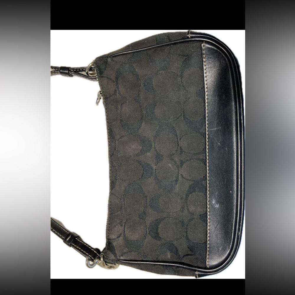 Coach Vintage Black Signature C Demi Mini Shoulder Handbag Baguette Y2K 90's - Picture 4 of 13